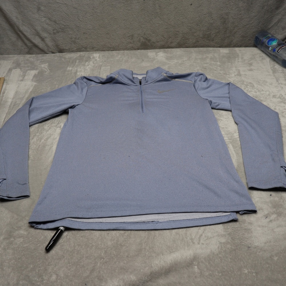 Nike Running Shirt Mens Small Blue Element 3.0 Dri-FIT 1/4 Zip Athletic Training